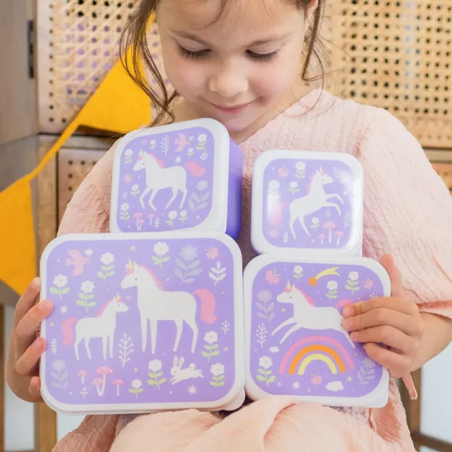 Best A Little Lovely Company Charlie Lunch & Snack Box unicorn dreams