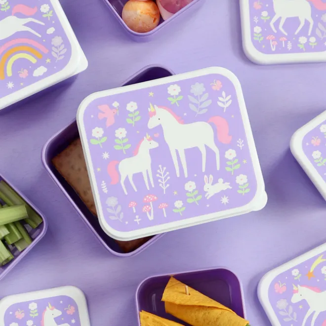 Best A Little Lovely Company Charlie Lunch & Snack Box unicorn dreams