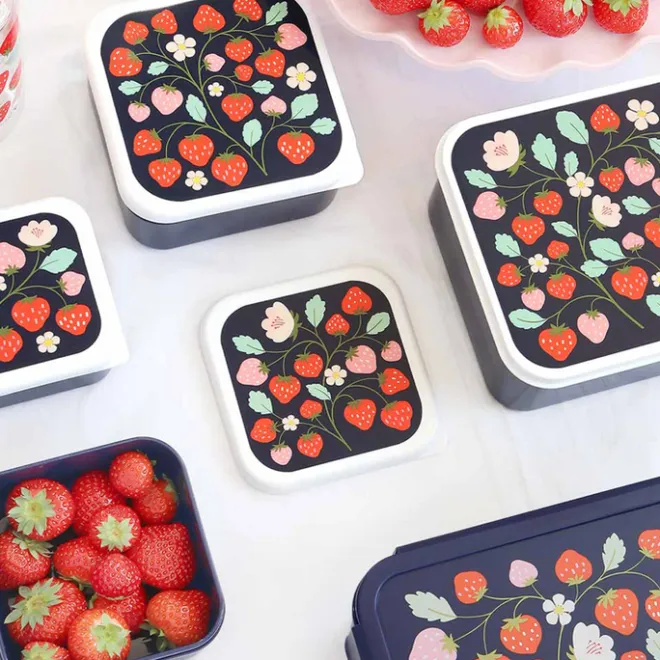 Best A Little Lovely Company Charlie Lunch & Snack Box strawberries