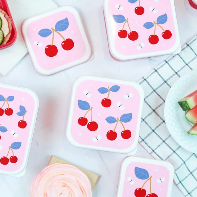 Sale A Little Lovely Company Charlie Lunch & Snack Box cherries