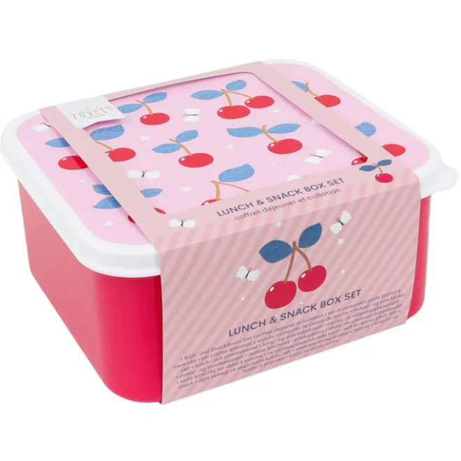 Sale A Little Lovely Company Charlie Lunch & Snack Box cherries