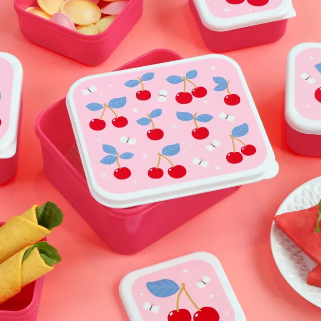 Sale A Little Lovely Company Charlie Lunch & Snack Box cherries