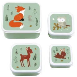 Hot A Little Lovely Company Charlie Lunch & Snack Box forest friends - sage
