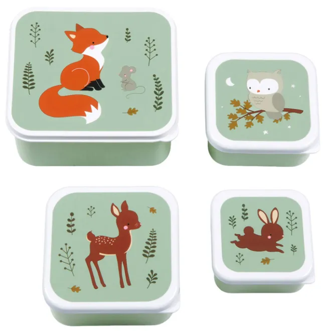 Hot A Little Lovely Company Charlie Lunch & Snack Box forest friends - sage