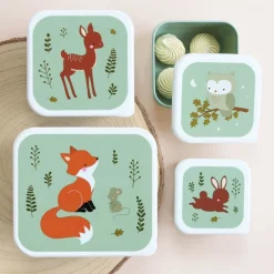 Hot A Little Lovely Company Charlie Lunch & Snack Box forest friends - sage