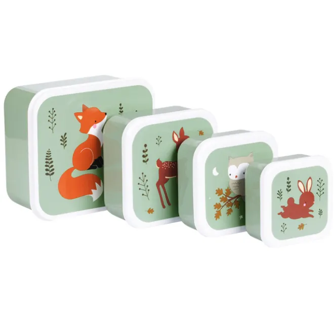 Hot A Little Lovely Company Charlie Lunch & Snack Box forest friends - sage