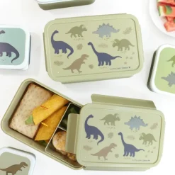 New A Little Lovely Company Robin Bento Lunchbox dinosaurs