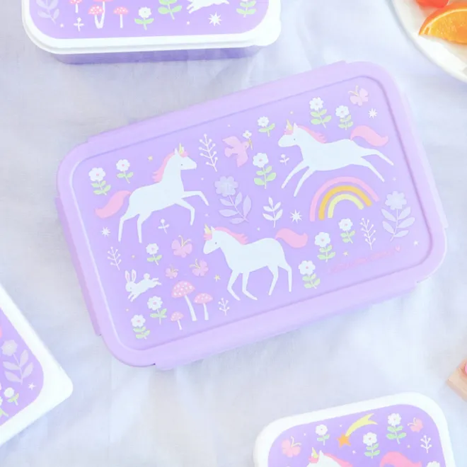 Clearance A Little Lovely Company Robin Bento Lunchbox unicorn dreams