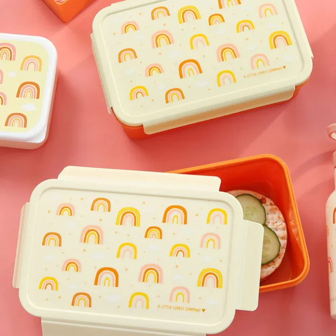 Online A Little Lovely Company Robin Bento Lunchbox rainbows
