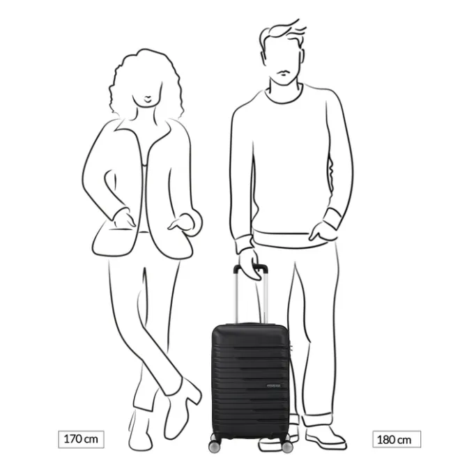 Clearance American Tourister Flashline Spin. 55/25 Cabin Trolley shadow black