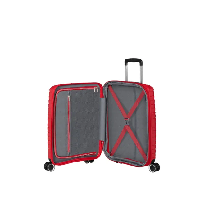 Online American Tourister Flytwist Spinner Cabin Trolley 55 cm Exp. true red