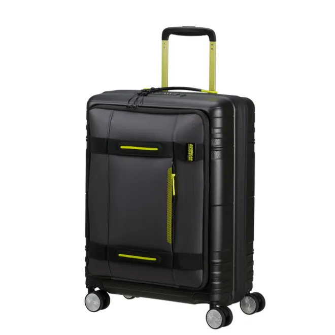 Online American Tourister Hello Cabin Spinner 55 EXP Coated black/lime