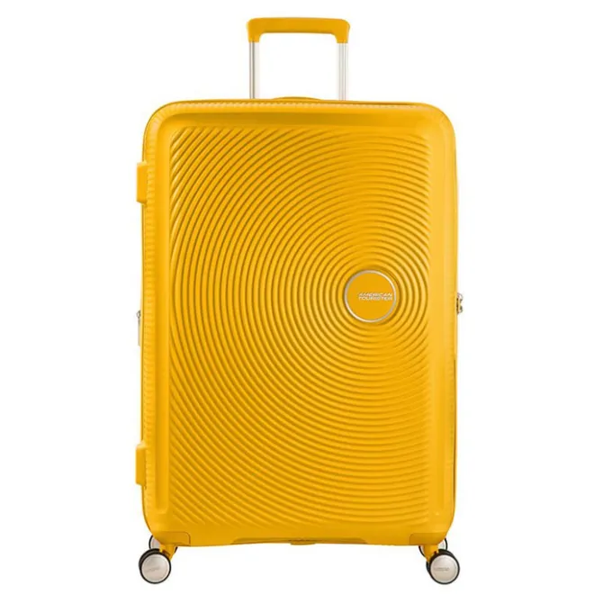 Best American Tourister Soundbox Spinner 77 Expandable golden yellow
