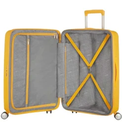 Best American Tourister Soundbox Spinner 77 Expandable golden yellow