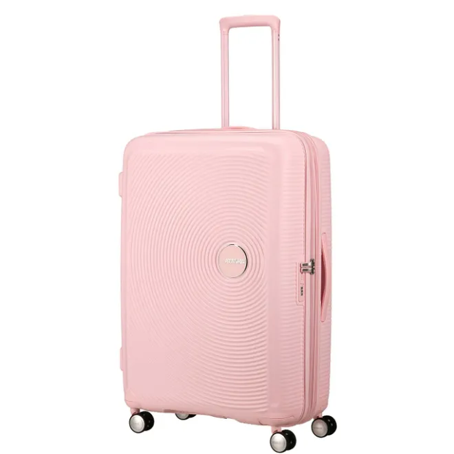 Clearance American Tourister Soundbox Spinner 77/28 TSA Expandable pastel pink