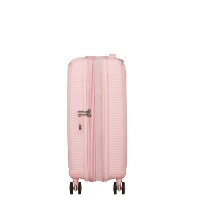 Clearance American Tourister Soundbox Spinner 55/20 TSA Expandable pastel pink