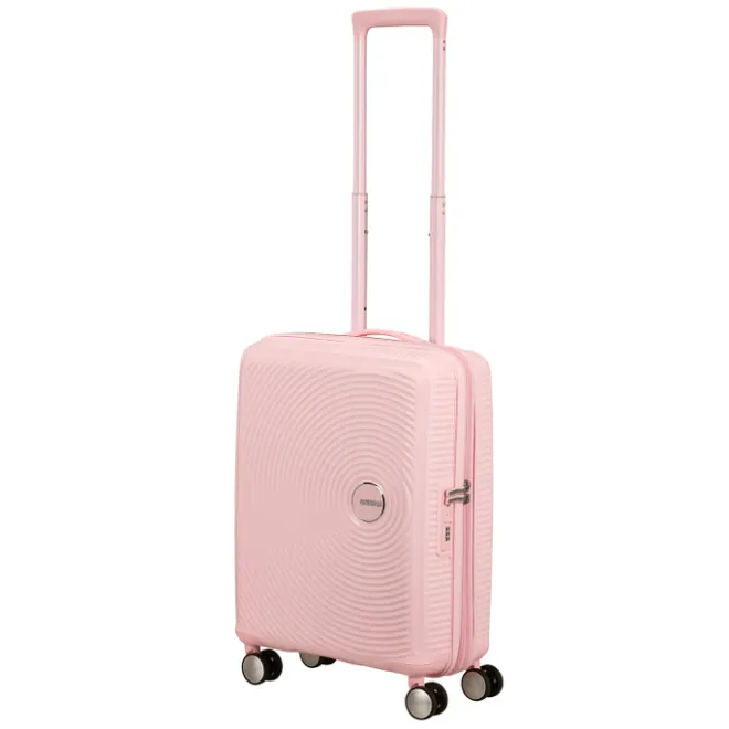Clearance American Tourister Soundbox Spinner 55/20 TSA Expandable pastel pink