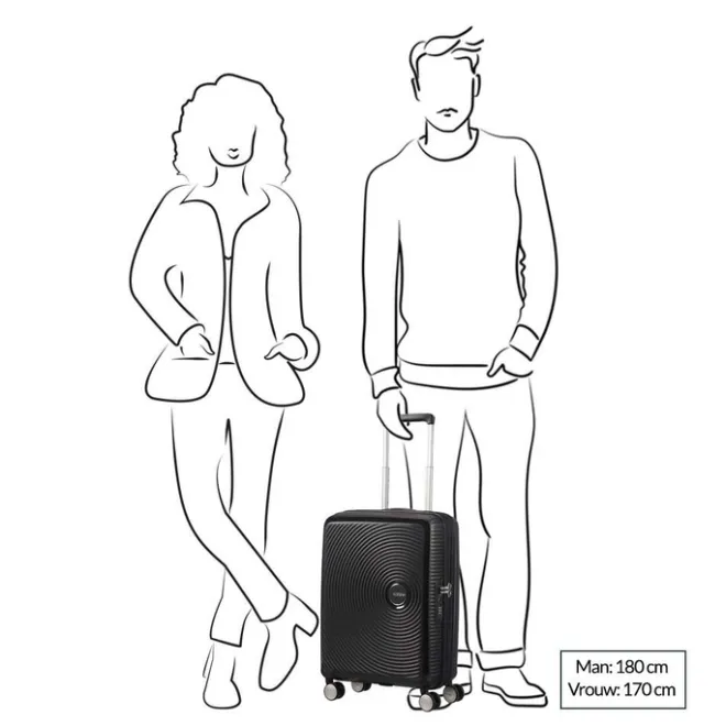 Outlet American Tourister Soundbox Spinner 55 Expandable bass black