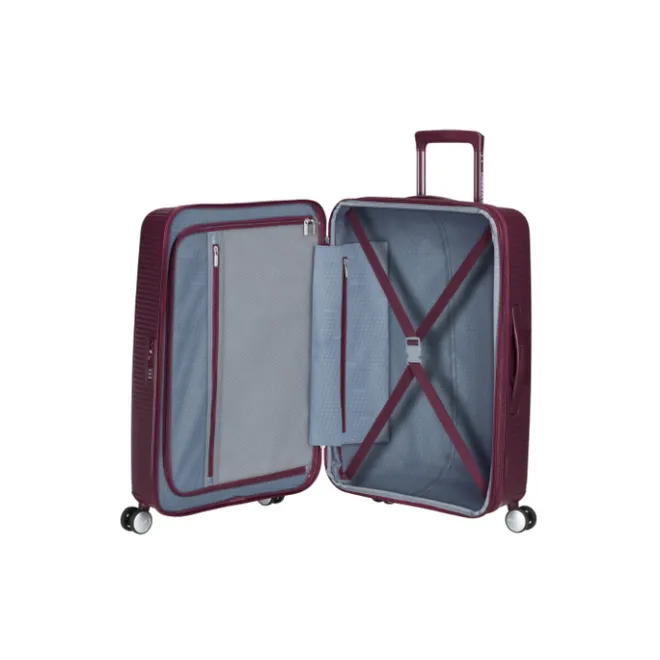 Discount American Tourister Soundbox Spinner 67/24 TSA Expandable wild cherry
