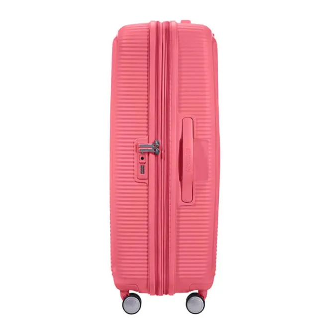 New American Tourister Soundbox Spinner 77 Expandable sun kissed coral