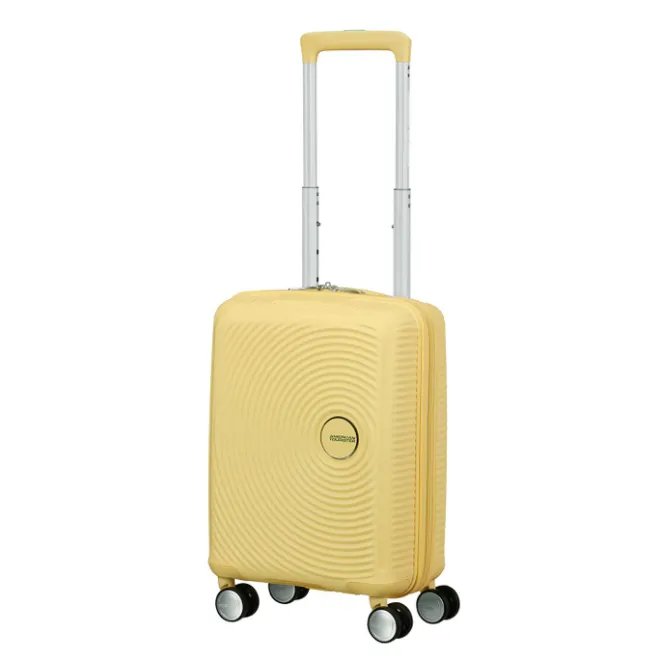 New American Tourister Soundbox Mini Spinner 47/16 pastel yellow