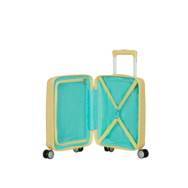 New American Tourister Soundbox Mini Spinner 47/16 pastel yellow