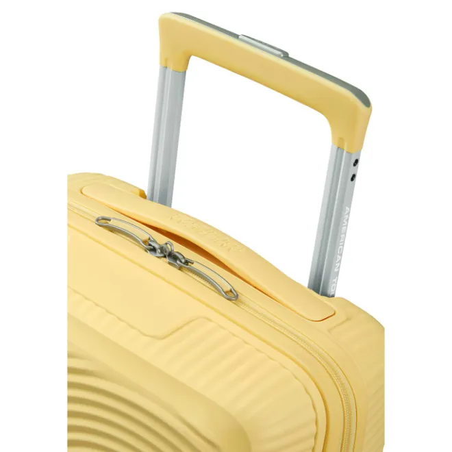 New American Tourister Soundbox Mini Spinner 47/16 pastel yellow