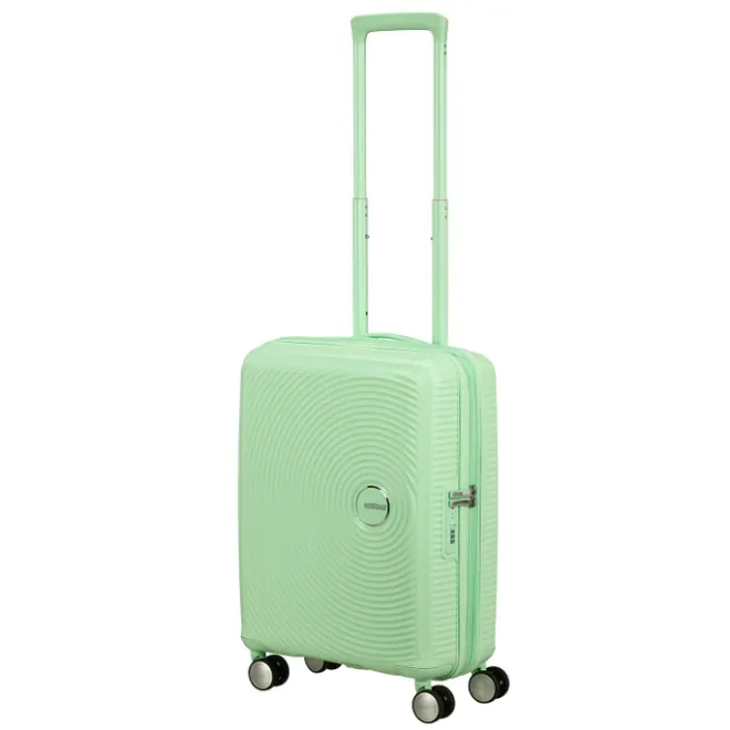 Clearance American Tourister Soundbox Spinner 55/20 TSA Expandable pastel green