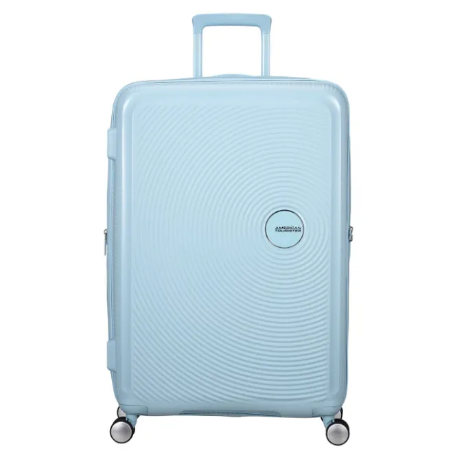 Sale American Tourister Soundbox Spinner 77/28 TSA Expandable pastel blue