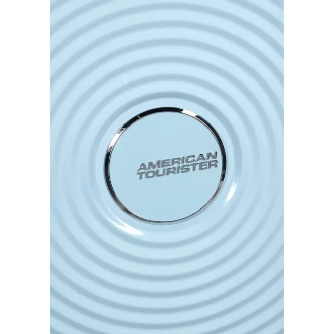 Sale American Tourister Soundbox Spinner 77/28 TSA Expandable pastel blue