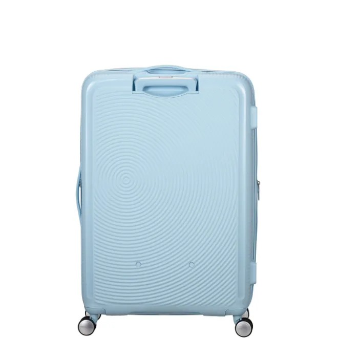 Sale American Tourister Soundbox Spinner 77/28 TSA Expandable pastel blue