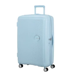 Sale American Tourister Soundbox Spinner 77/28 TSA Expandable pastel blue