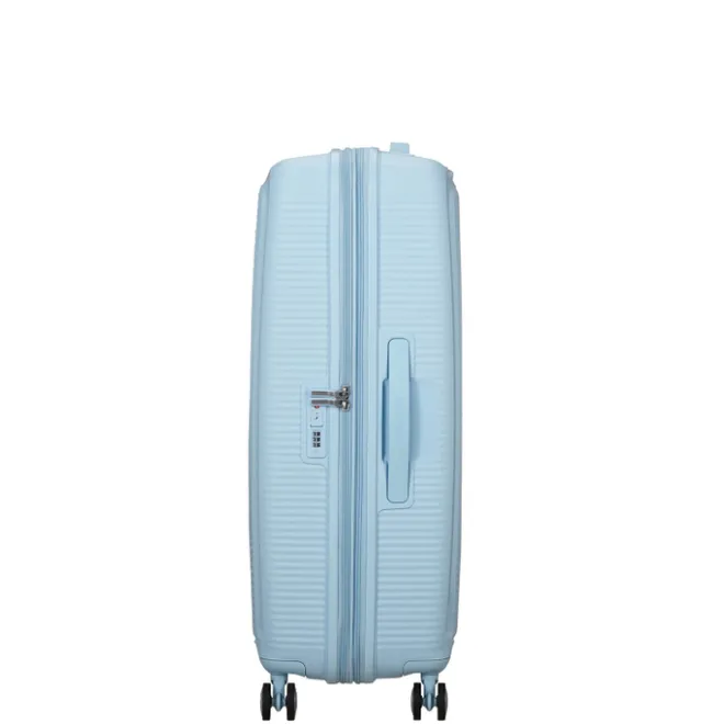 Sale American Tourister Soundbox Spinner 77/28 TSA Expandable pastel blue