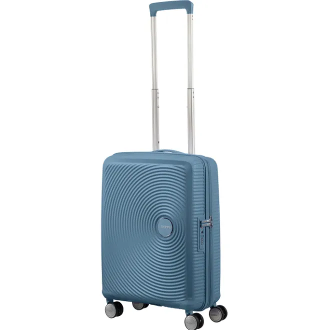Best American Tourister Soundbox Spinner 55 Expandable stone blue