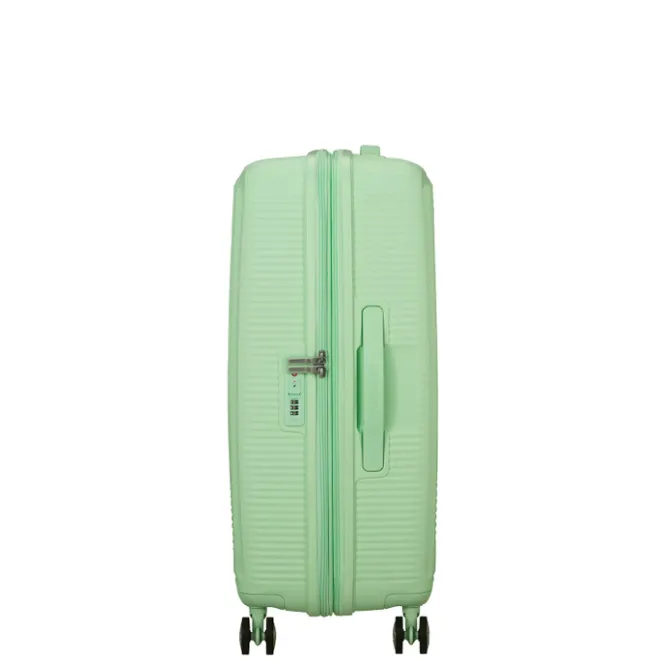 Clearance American Tourister Soundbox Spinner 67/24 TSA Expandable pastel green