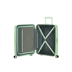 Clearance American Tourister Soundbox Spinner 67/24 TSA Expandable pastel green