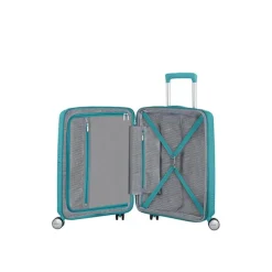 New American Tourister Soundbox Spinner 55 Expandable turquoise tonic