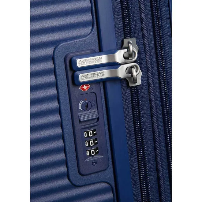 Best American Tourister Soundbox Spinner 67 Expandable midnight navy
