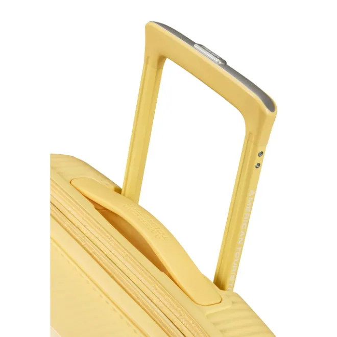 New American Tourister Soundbox Spinner 77/28 TSA Expandable pastel yellow