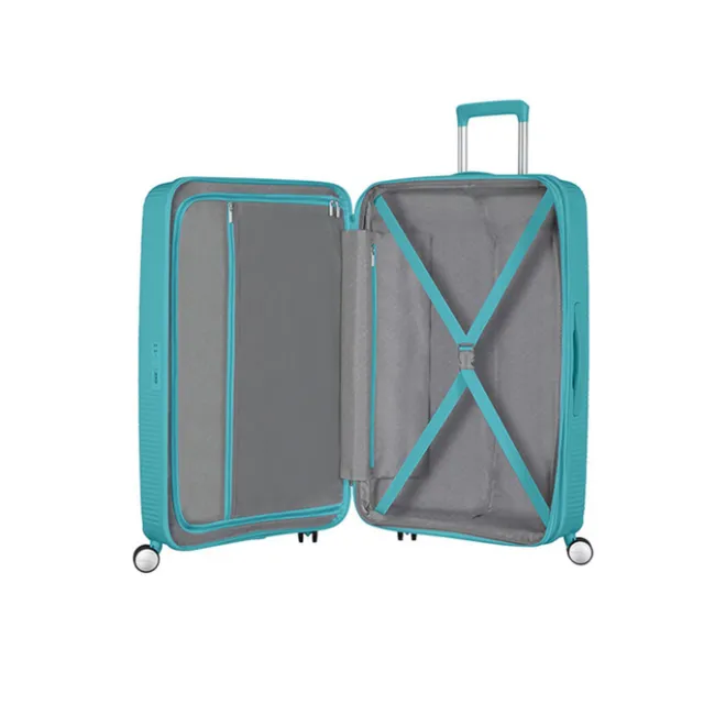 Sale American Tourister Soundbox Spinner 67 Expandable turquoise tonic