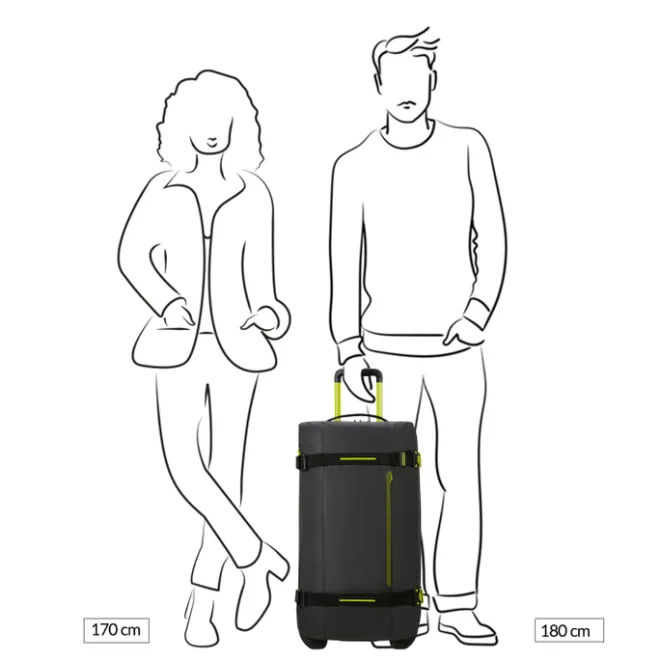 Clearance American Tourister Urban Track Duffle/Wheels M Coated black/lime