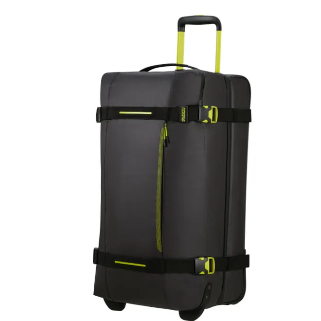 Clearance American Tourister Urban Track Duffle/Wheels M Coated black/lime