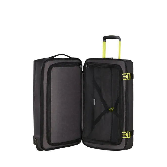 Clearance American Tourister Urban Track Duffle/Wheels M Coated black/lime