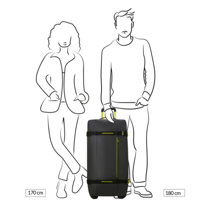Clearance American Tourister Urban Track Duffle/Wheels L Coated black/lime