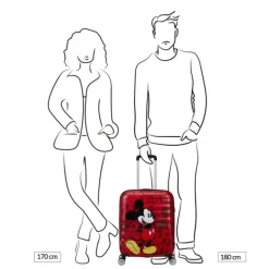 Clearance American Tourister Wavebreaker Disney Spinner 55/20 TSA mickey comics red