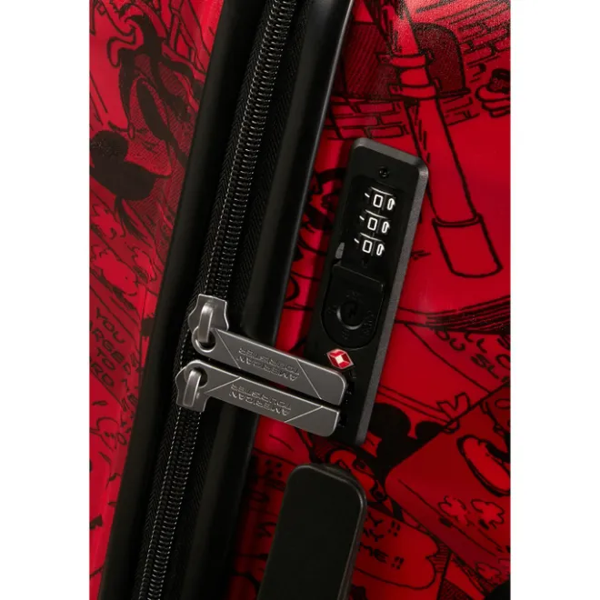 Clearance American Tourister Wavebreaker Disney Spinner 55/20 TSA mickey comics red