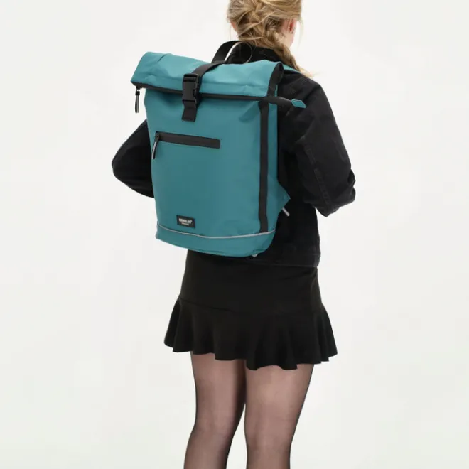 New Beagles Originals Rolltop Rugtas Waterproof 15.6" petrol blauw