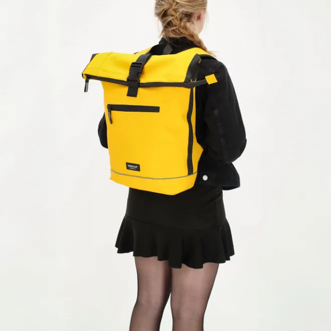 Hot Beagles Originals Rolltop Rugtas Waterproof 15.6" geel