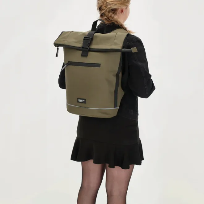 New Beagles Originals Rolltop Rugtas Waterproof 15.6" olijf groen