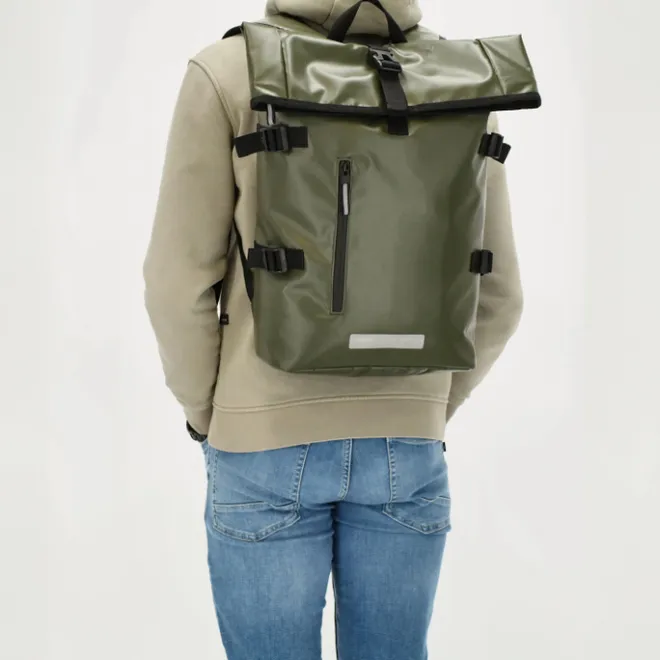 Outlet Beagles Originals Tokyo Rolltop Rugtas Waterproof 15,6" olijfgroen